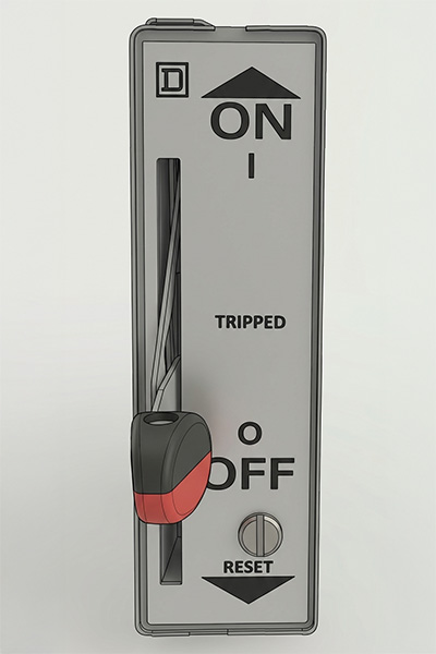 Square D Model 5 handle mechanism