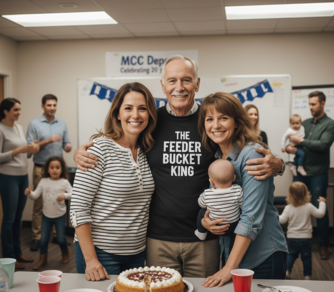 MCC Depot founder with his two daughters at the shop